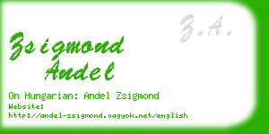 zsigmond andel business card